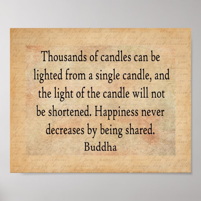 Buddha Zitat - Tausende Kerzen drucken Poster (Vorne)