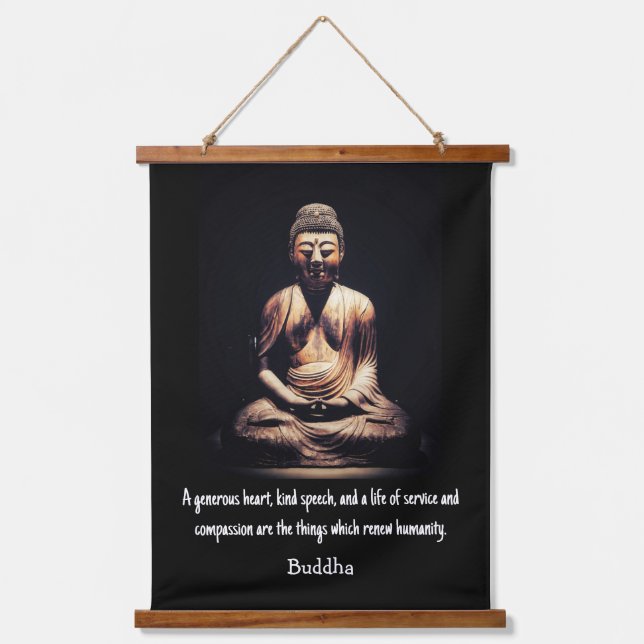 Buddha Zitat Wandteppich Mit Holzrahmen (Vorderseite)