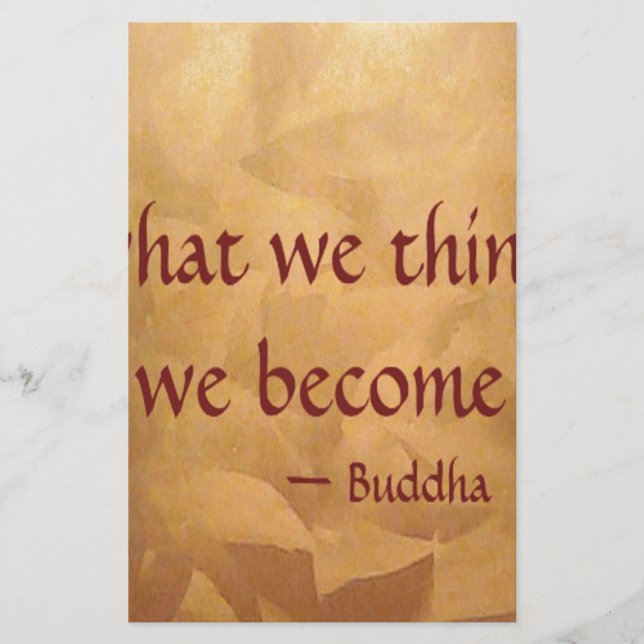 Buddha-Zitat; was wir denken zu werden (Vorderseite)