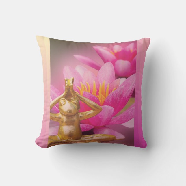 BuddhaHeute V3 #4 Blütenfrosch Kissen (Vorderseite)