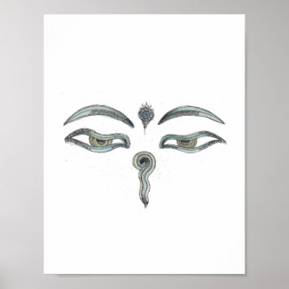 Buddhas Augen drucken Poster