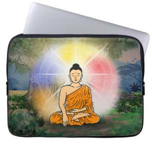 Buddhas Erleuchtung Dharma Wheel Laptop Sleeve