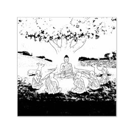 Buddhas erste Predigt Selbstmalerei-Briefmarke Permastempel