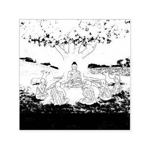 Buddhas erste Predigt Selbstmalerei-Briefmarke Permastempel