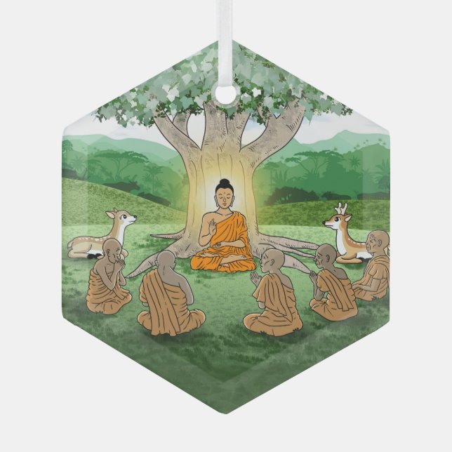 Buddhas erste sermon lehrende Ornament (Vorderseite)