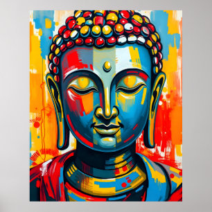Buddhas farbenfrohe Abstrakte Malerei Poster