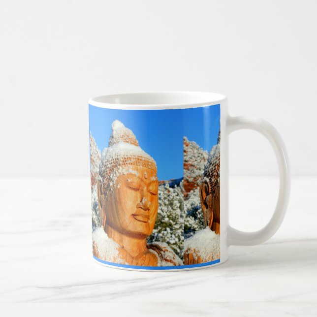 Buddhas in der Schneezeit-Tasse Kaffeetasse (Rechts)