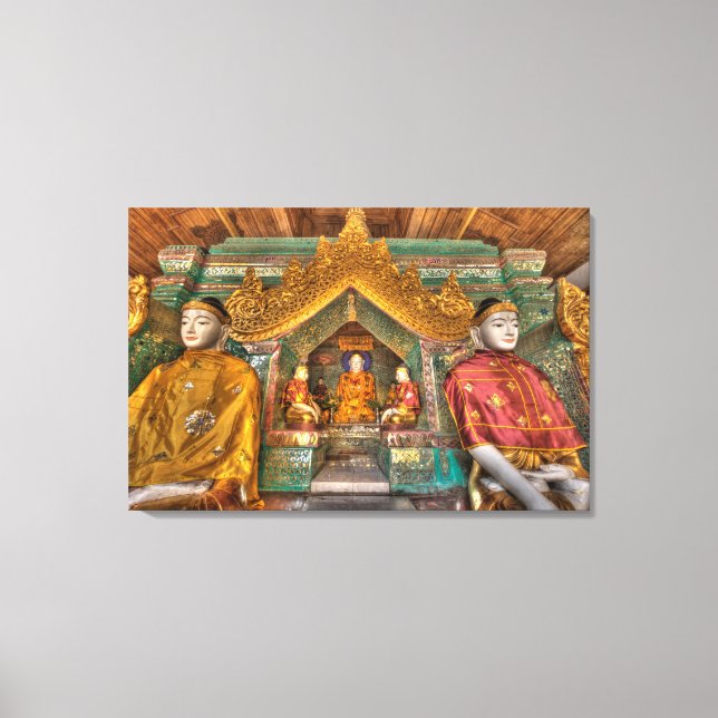 Buddhas in einem Tempel Leinwanddruck (Vorderseite)