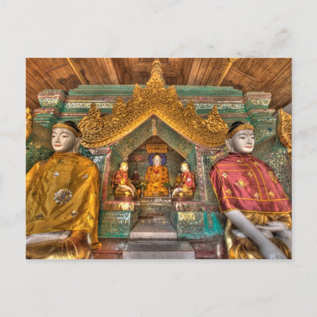 Buddhas in einem Tempel Postkarte (Vorderseite)