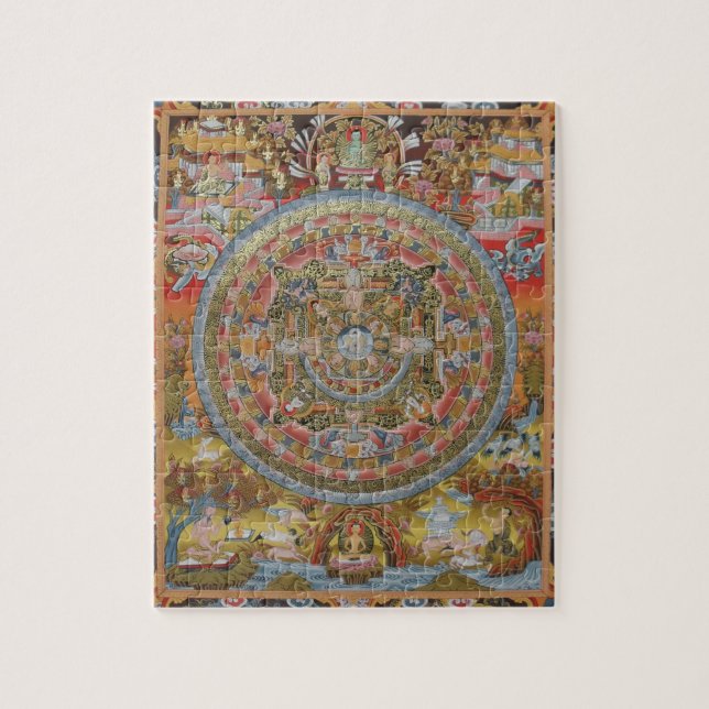 Buddhas Leben-Mandala-Puzzlespiel (Vertikal)