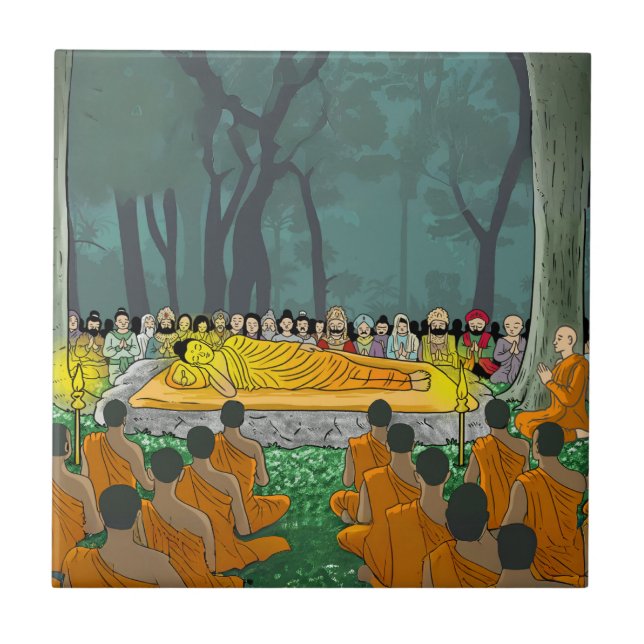 Buddhas letzte Nirvana-Keramik Fliese (Vorderseite)