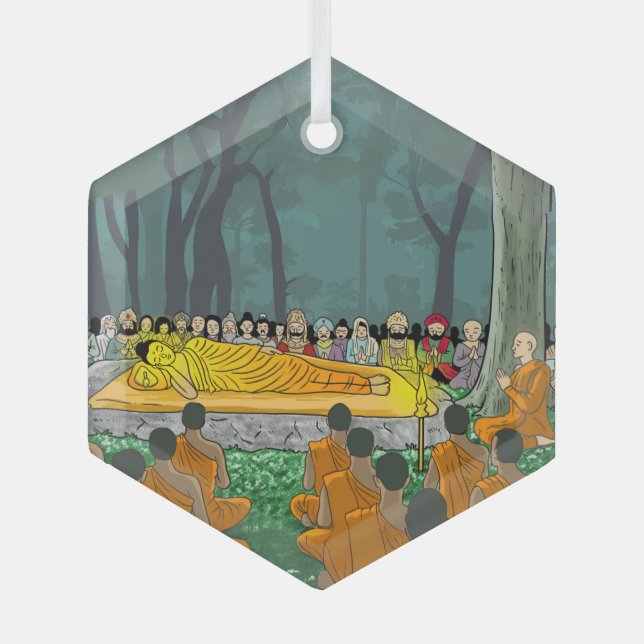 Buddhas letztes Nirvana-Ornament Ornament Aus Glas (Vorderseite)