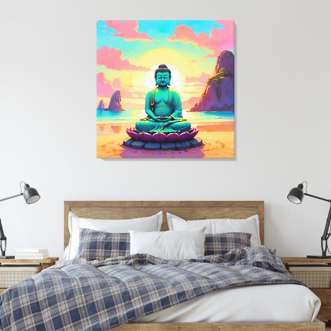 Buddhas Sunset Reflektion Leinwanddruck (Insitu (Schlafzimmer))