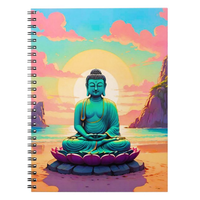 Buddhas Sunset Reflektion Notizblock (Vorderseite)