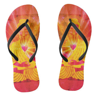 BuddhaTodayV4 #8 "Walk in Peace" Flip Flops
