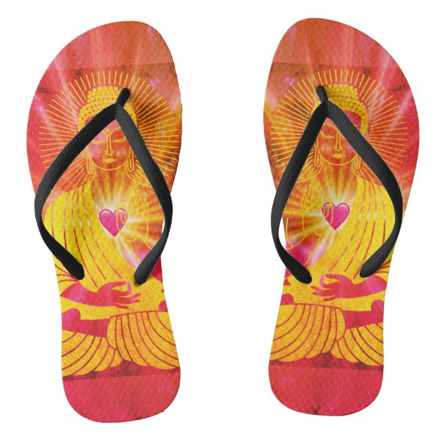 BuddhaTodayV4 #8 "Walk in Peace" Flip Flops (Fußbett)