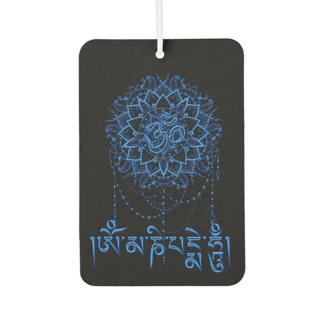 Buddhism Mani Mantra In Blue With Mandala Autolufterfrischer (Vorderseite)