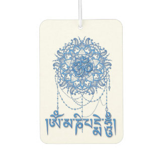 Buddhismus Mani Mantra in Blau mit Mandala Autolufterfrischer