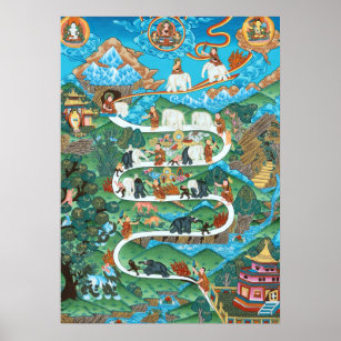 Buddhismus Print - Die neun geistigen Abidings Sam Poster