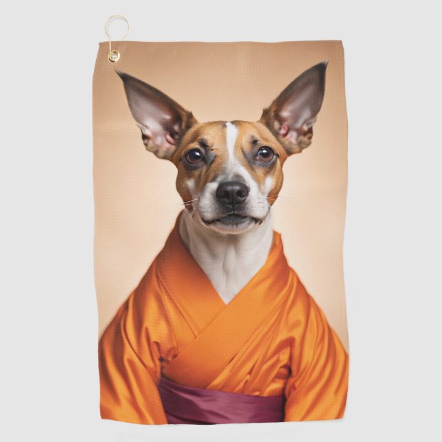 Buddhist Brazilian Terrier Golfhandtuch (Vorderseite)