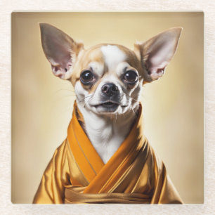 Buddhist Chihuahua Glasuntersetzer