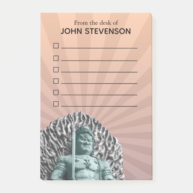 Buddhist Deity Fudo Myo-o Checklist Post-it Klebezettel (Vorderseite)