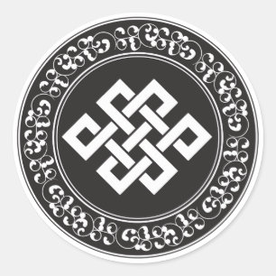 Buddhist Endless Knot Runder Aufkleber