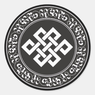 Buddhist Endless Knot Runder Aufkleber