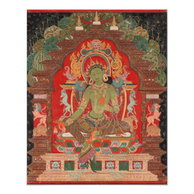 Buddhist Green Tara Newari Style Fotodruck (Vorne)