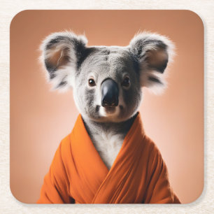 Buddhist Koala Rechteckiger Pappuntersetzer