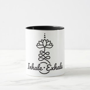 Buddhist Lotus Unalome Symbol / Inhale-Exhale Tasse