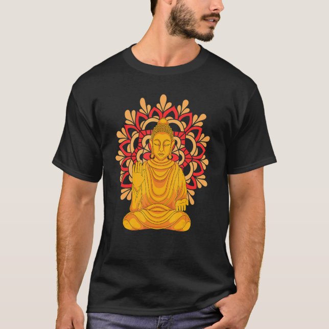 Buddhist Mandala Spiritual Meditation Zen Buddhism T-Shirt (Vorderseite)