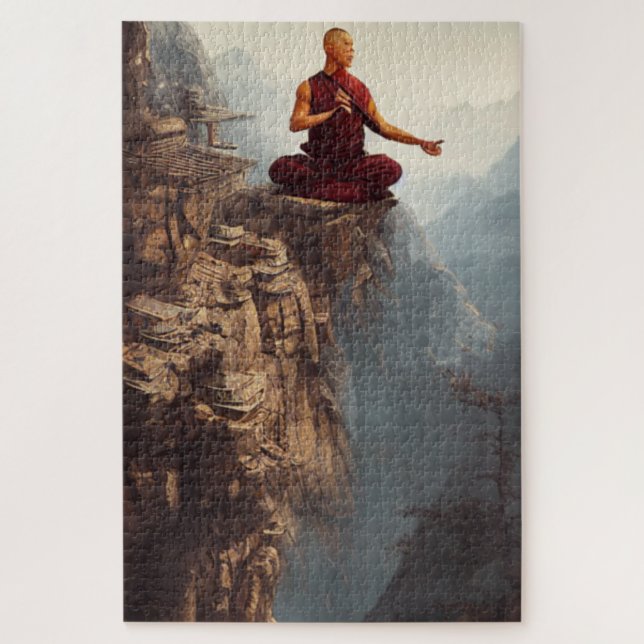 Buddhist Monk Meditating Jigsaw Puzzle (Vertikal)