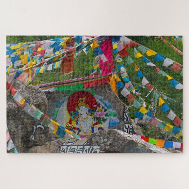 Buddhist Painting on Rocks (Horizontal)