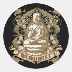 buddhistisch runder aufkleber