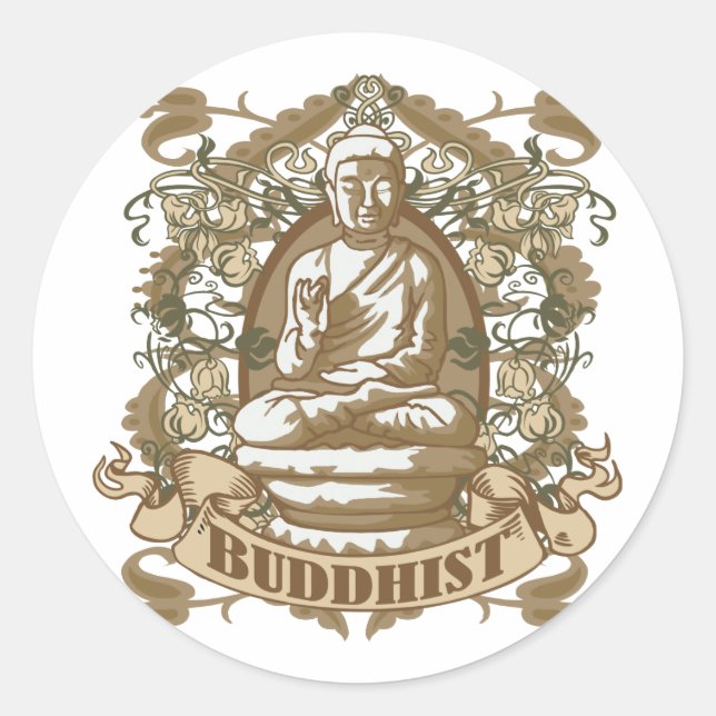 buddhistisch runder aufkleber (Vorderseite)