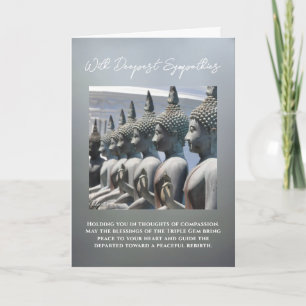 Buddhistische Beileidskarte mit friedlicher Buddha Karte