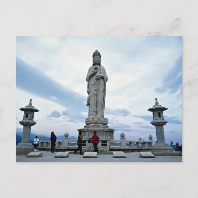 Buddhistische Bildstatue, Naksansa (Tempel) Postkarte (Vorderseite)