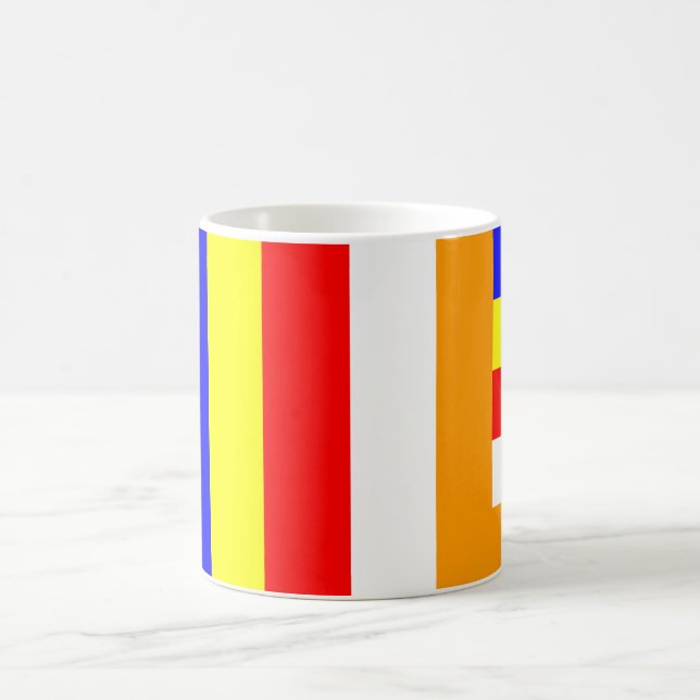 Buddhistische Flagge Kaffeetasse (Mittel)