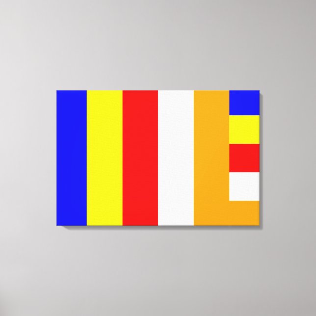Buddhistische Flagge Leinwanddruck (Vorderseite)