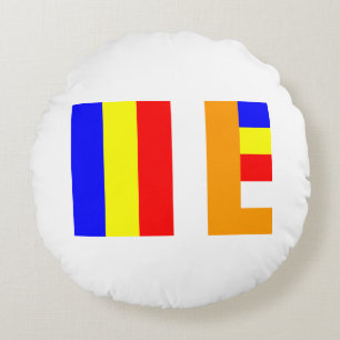 Buddhistische Flagge Rundes Kissen