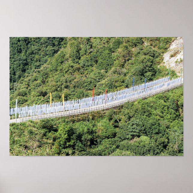 Buddhistische Gebetsfahnen - Bhutan Poster (Vorne)