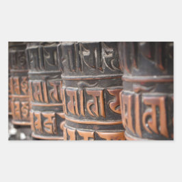 Buddhistische Gebetsräder, rechteckiger Aufkleber