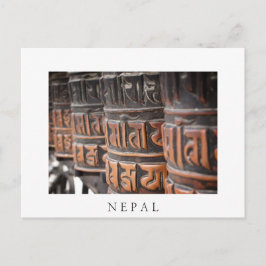 Buddhistische Gebetsräder weiße Postkarte