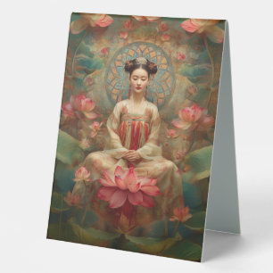 Buddhistische Göttin Quan Yin Porträtmalerei Kunst Tischaufsteller