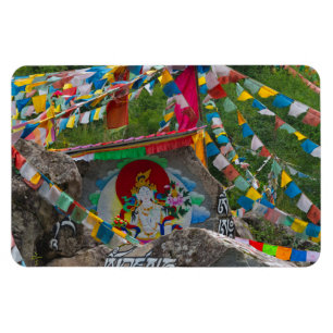 Buddhistische Malerei auf Felsen Magnet