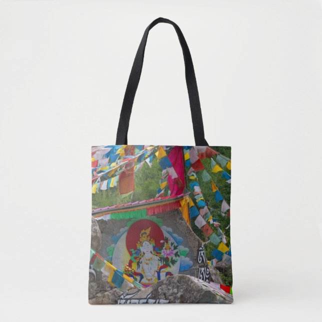 Buddhistische Malerei auf Felsen Tasche (Vorderseite)