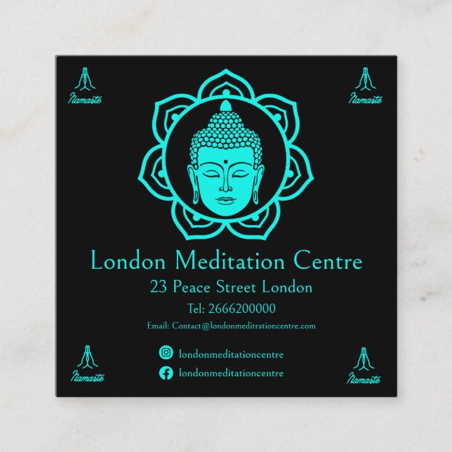 Buddhistische Mediationskarte Quadratische Visitenkarte (Vorderseite)