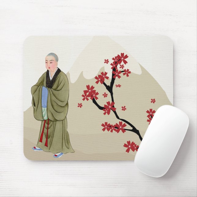 Buddhistische Mönchsweibchen Mousepad (Mit Mouse)