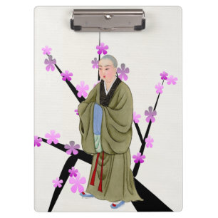 Buddhistische Monk-Frau-Zwischenablage Klemmbrett